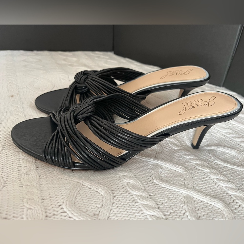 New! Jewel Badgley Mischka Black Heeled Slide Sandals Women’s Size 7.5 - Picture 14 of 14